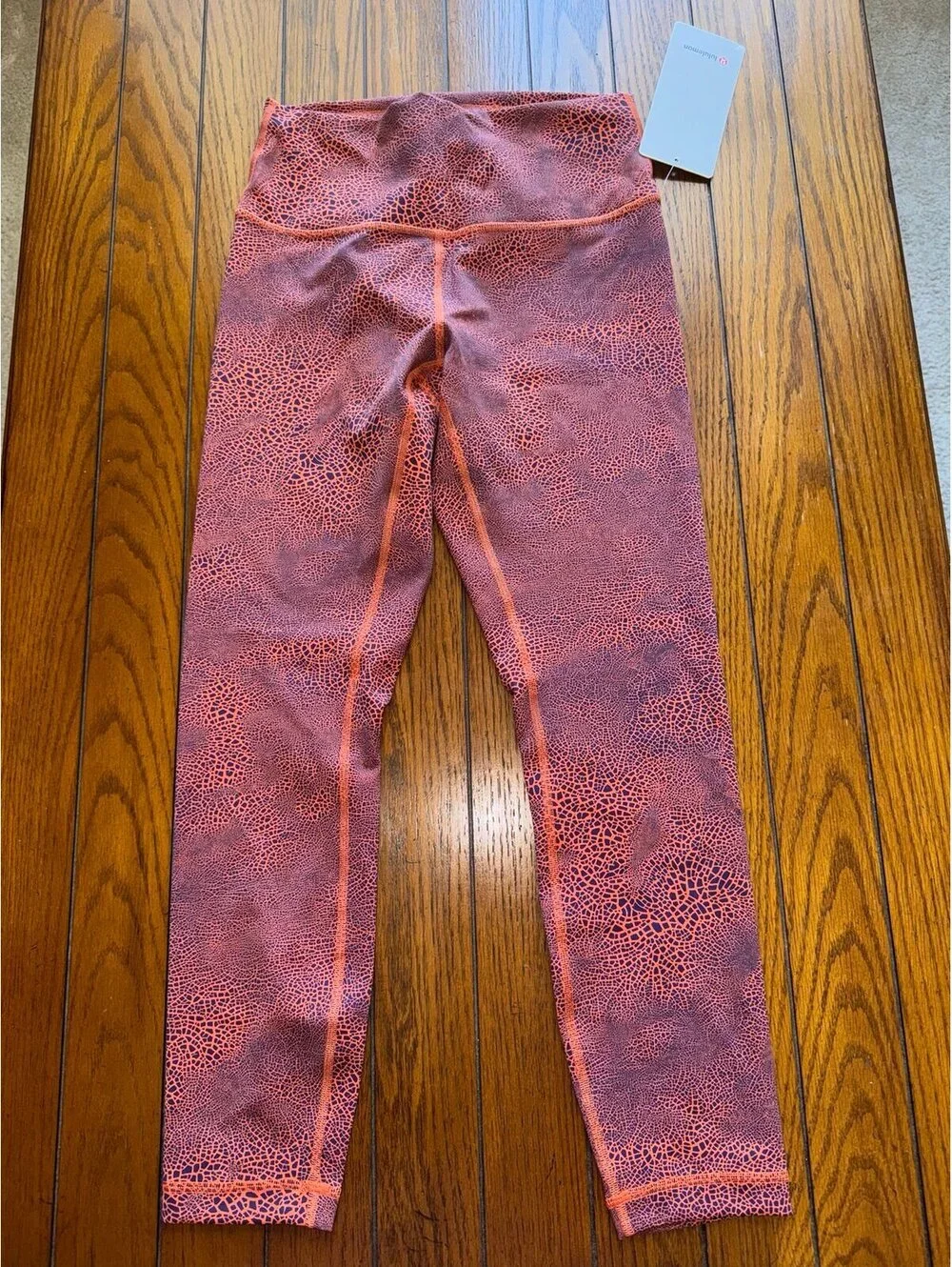 Lululemon Wunder Train High Rise 25” Crackle Glaze Vintage Orange Size 8 NWT - Picture 3 of 7